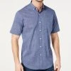 Club Room Men's Texture Check Stretch Cotton Shirt, Created For Macy's