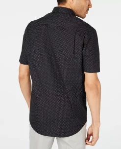 Club Room Men's Micro Dot Print Stretch Cotton Shirt, Created For Macy's -Vince Camuto Sale 11971789 fpx