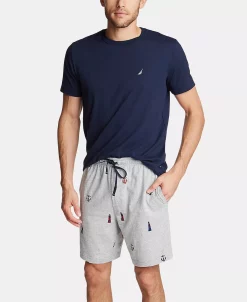 Nautica Men's Printed Cotton Pajama Shorts -Vince Camuto Sale 13344160 fpx