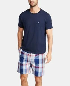 Nautica Men's Cotton Plaid Pajama Shorts -Vince Camuto Sale 13344408 fpx