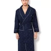 Nautica Men's Signature Light Weight J-Class Logo Woven Robe