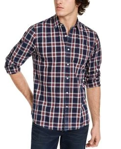Sun + Stone Men's Dio Plaid Shirt, Created For Macy's
