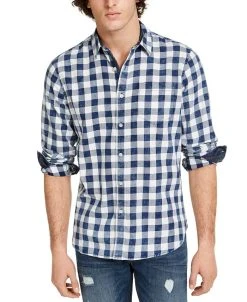 Sun + Stone Men's Washed Banarama Check Shirt, Created For Macy's