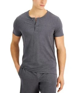 Alfani Men's Quick-Dry Split Neck Pajama T-Shirt, Created For Macy's