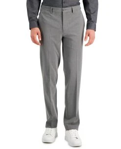 INC International Concepts Men's Slim-Fit Gray Solid Suit Pants, Created For Macy's