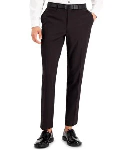 INC International Concepts Men's Slim-Fit Burgundy Solid Suit Pants, Created For Macy's