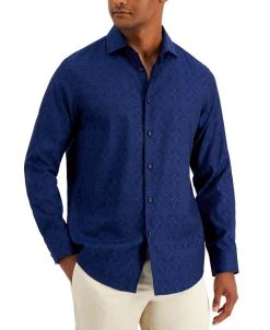 Alfani Men's Regular-Fit Medallion-Print Shirt, Created For Macy's