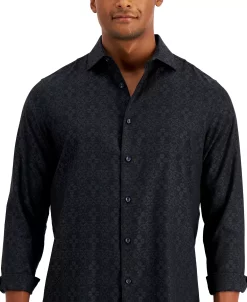 Alfani Men's Regular-Fit Medallion-Print Shirt, Created For Macy's -Vince Camuto Sale 19335904 fpx
