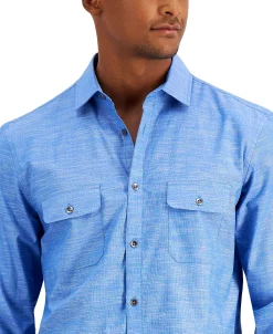 Alfani Men's Regular-Fit Solid Shirt, Created For Macy's -Vince Camuto Sale 19336149 fpx