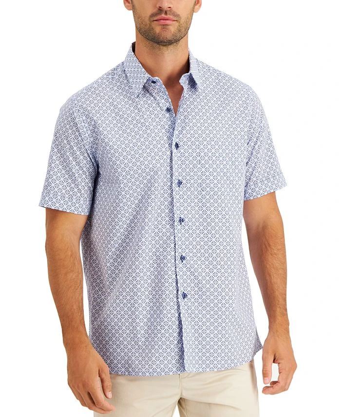 Club Room Men's Regular-Fit Medallion-Print Shirt, Created For Macy's 3 Club Room Men's Regular-Fit Medallion-Print Shirt, Created For Macy's