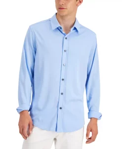 Alfani Men's Regular-Fit Supima Cotton Birdseye Shirt, Created For Macy's