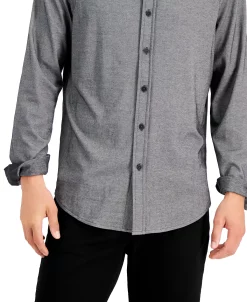 Alfani Men's Regular-Fit Supima Cotton Birdseye Shirt, Created For Macy's -Vince Camuto Sale 19411319 fpx