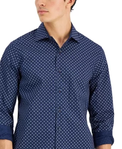 Alfani Men's Mini Medallion Print Shirt, Created For Macy's -Vince Camuto Sale 19411427 fpx
