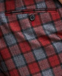 Bar III Men's Slim-Fit Red/Gray Plaid Suit Pants, Created For Macy's -Vince Camuto Sale 19466695 fpx