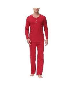 INK+IVY Men's Two Piece Henley Pajama Set