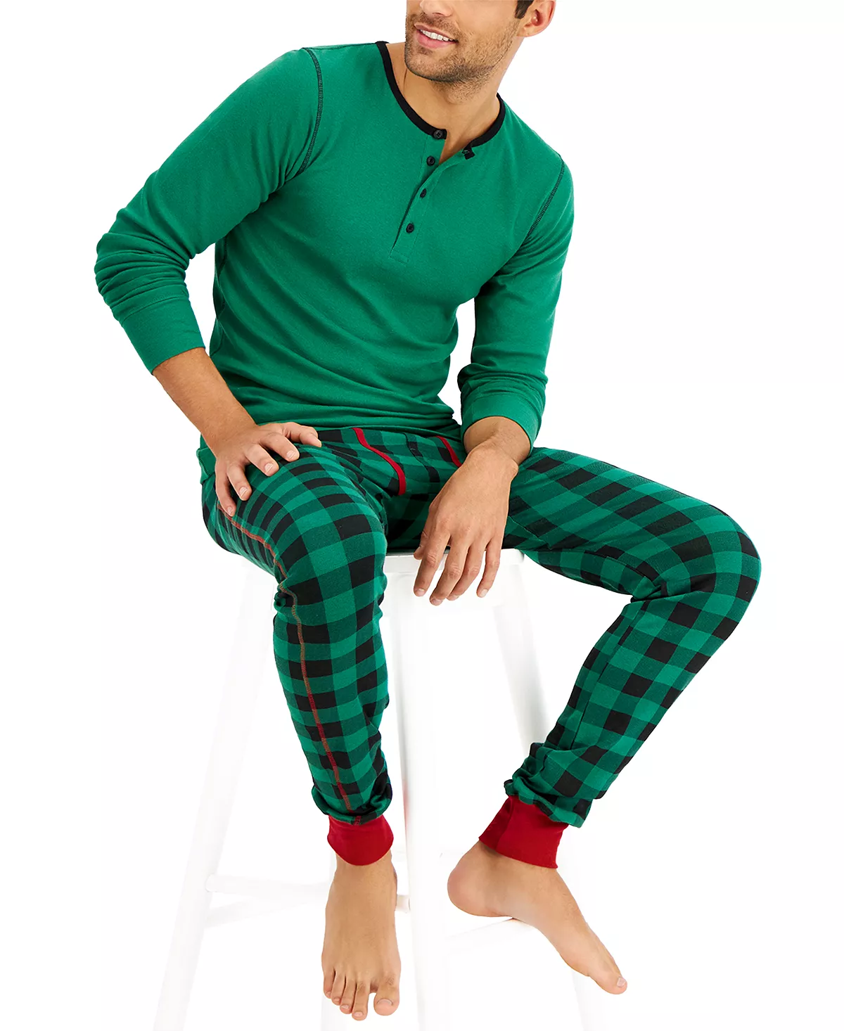 Hanes Men's Long John Sleep Pajamas, 2-Piece Set 10 Hanes Men's Long John Sleep Pajamas, 2-Piece Set - Image 8