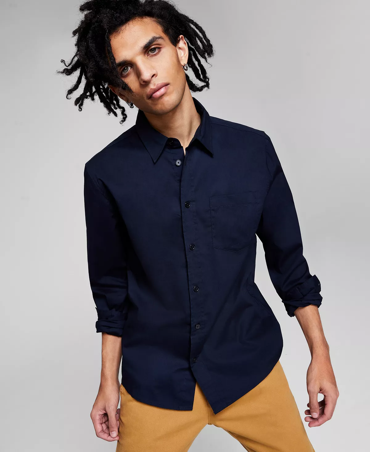 And Now This Men's Poplin Long-Sleeve Button-Up Shirt 8 And Now This Men's Poplin Long-Sleeve Button-Up Shirt - Image 6