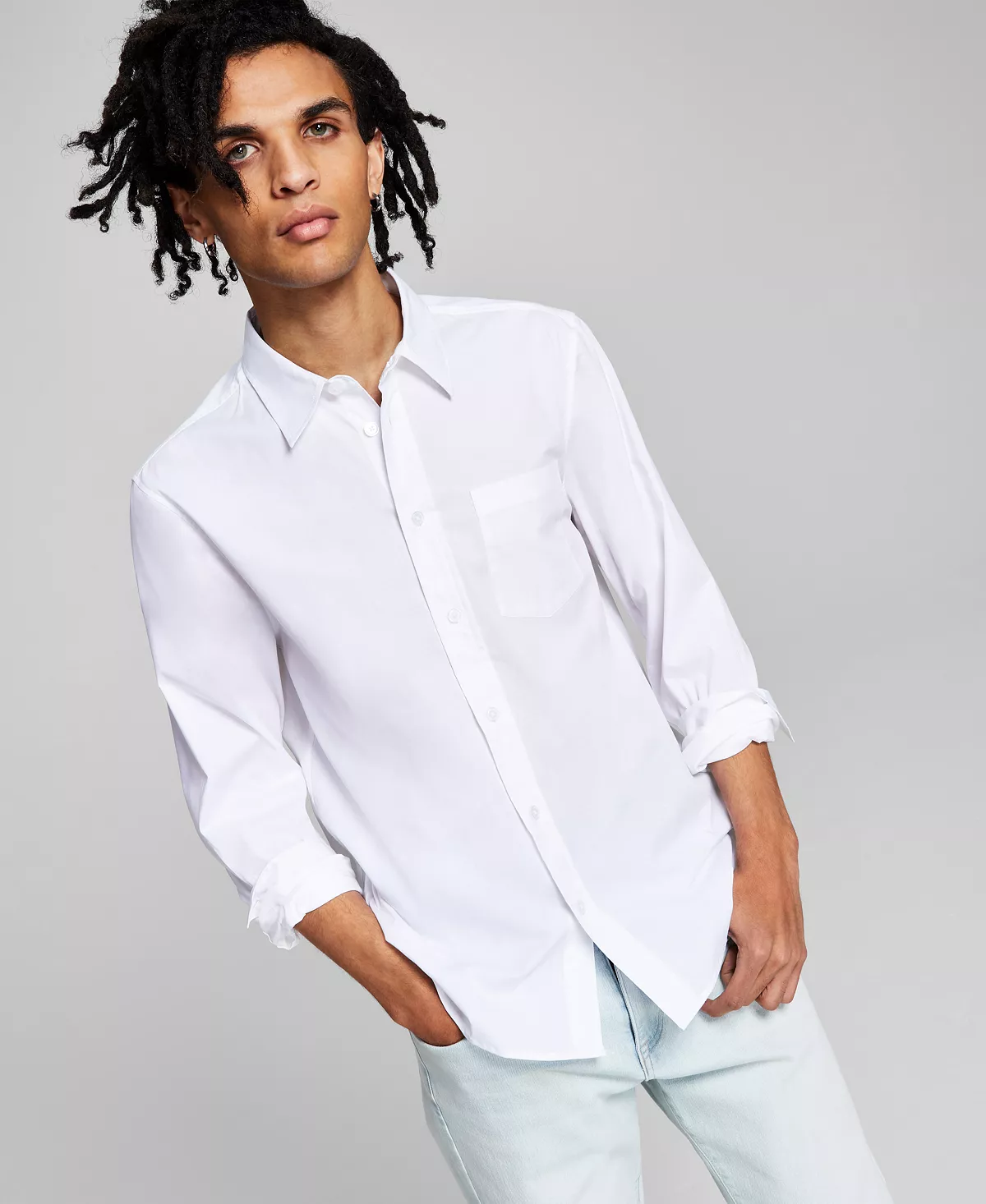 And Now This Men's Poplin Long-Sleeve Button-Up Shirt 7 And Now This Men's Poplin Long-Sleeve Button-Up Shirt - Image 5