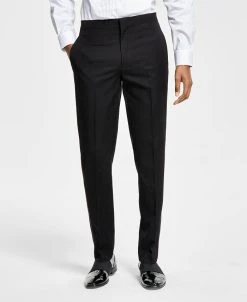 Alfani Men's Slim-Fit Stretch Black Tuxedo Pants, Created For Macy's