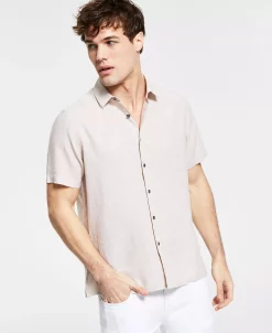INC International Concepts Men's Regular-Fit Linen Shirt, Created For Macy's -Vince Camuto Sale 20663004 fpx