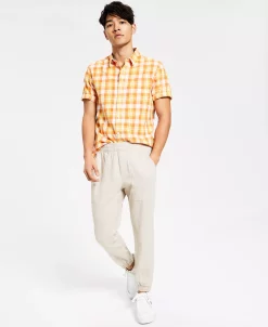 Sun + Stone Men's Charles Linen Jogger Pants, Created For Macy's -Vince Camuto Sale 20729281 fpx