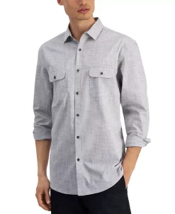 Alfani Men's Regular-Fit Solid Shirt, Created For Macy's -Vince Camuto Sale 20756954 fpx