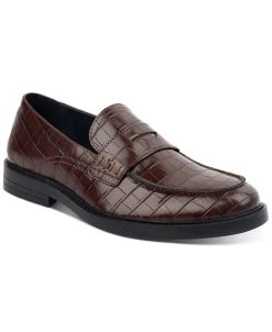 INC International Concepts Men's Griffin Faux Crocodile Skin Penny Loafer, Created For Macy's