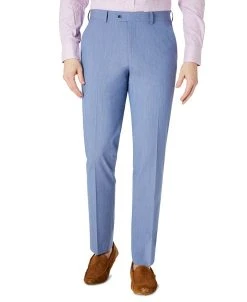 Bar III Men's Slim-Fit Blue Hairline Stripe Dress Pants, Created For Macy's