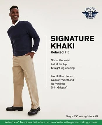 Dockers Men's Signature Lux Cotton Relaxed Fit Creased Stretch Khaki Pants 5 Dockers Men's Signature Lux Cotton Relaxed Fit Creased Stretch Khaki Pants - Image 3