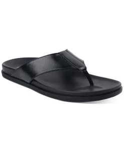 Alfani Men's Faux-Leather Thong Sandals, Created For Macy's