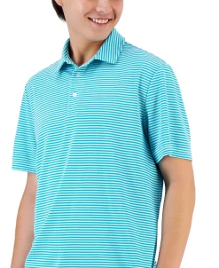 Club Room Men's Mini-Striped Tech Polo, Created For Macy's -Vince Camuto Sale 21620456 fpx