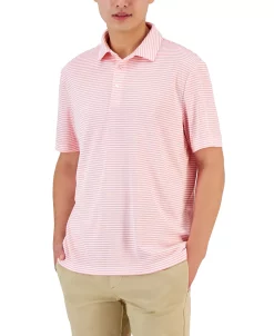 Club Room Men's Mini-Striped Tech Polo, Created For Macy's -Vince Camuto Sale 21620466 fpx