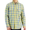 Club Room Men's Tac Plaid Double Faced Woven Long-Sleeve Shirt, Created For Macy's