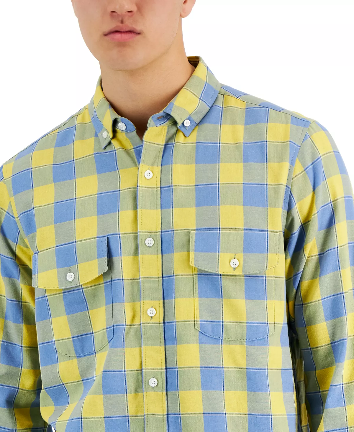 Club Room Men's Tac Plaid Double Faced Woven Long-Sleeve Shirt, Created For Macy's 5 Club Room Men's Tac Plaid Double Faced Woven Long-Sleeve Shirt, Created For Macy's - Image 3