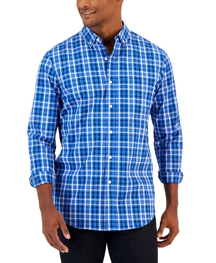 Club Room Men's Andy Classic-Fit Plaid Button-Down Poplin Shirt, Created For Macy's 3 Club Room Men's Andy Classic-Fit Plaid Button-Down Poplin Shirt, Created For Macy's