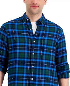 Club Room Men's Regular-Fit Plaid Flannel Shirt, Created For Macy's -Vince Camuto Sale 21641135 fpx