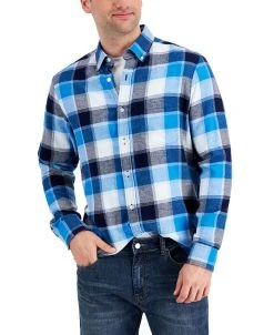 Club Room Men's Regular-Fit Plaid Flannel Shirt, Created For Macy's