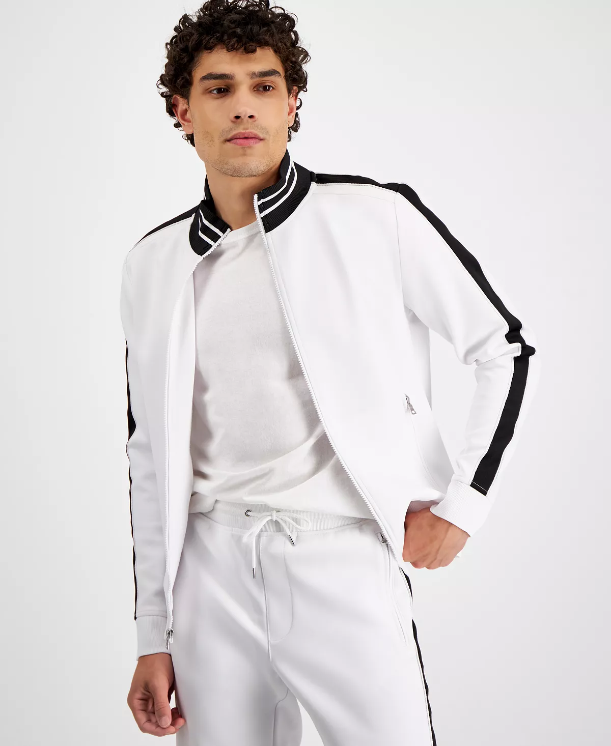 INC International Concepts Men's Neoprene Track Jogger Jacket, Created For Macy's 9 INC International Concepts Men's Neoprene Track Jogger Jacket, Created For Macy's - Image 7