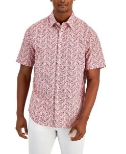 Club Room Men's Floral Woven Short-Sleeve Button-Up Shirt, Created For Macy's