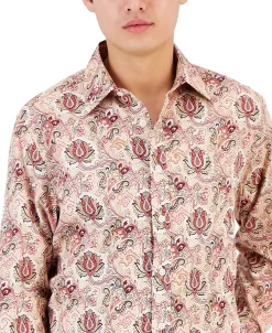 Club Room Men's Everly Paisley Shirt, Created For Macy's -Vince Camuto Sale 21695579 fpx