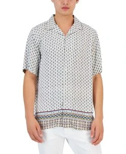Club Room Men's Carlo Geometric-Print Shirt, Created For Macy's