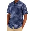 Club Room Men's Pisa Medallion Print Refined Woven Short-Sleeve Shirt, Created For Macy's