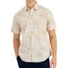 Club Room Men's Brook Patchwork Refined Woven Short-Sleeve Shirt, Created For Macy's