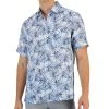 Club Room Men's Gone Classic-Fit Leaf Print Linen Short-Sleeve Shirt, Created For Macy's -Vince Camuto Sale 21695700 fpx