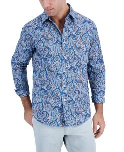 Club Room Men's Long-Sleeve Jewel Paisley Shirt, Created For Macy's