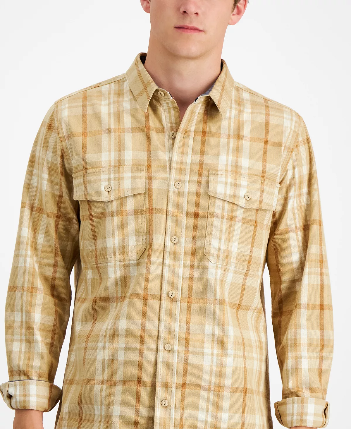 Sun + Stone Men's Mitchell Plaid Shirt, Created For Macy's 6 Sun + Stone Men's Mitchell Plaid Shirt, Created For Macy's - Image 4