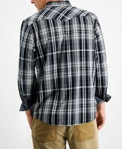 Sun + Stone Men's Remington Regular-Fit Plaid Western Shirt, Created For Macy's -Vince Camuto Sale 21706974 fpx