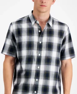 Sun + Stone Men's Devon Regular-Ft Plaid Twill Shirt, Created For Macy's -Vince Camuto Sale 21707888 fpx