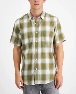 Sun + Stone Men's Devon Regular-Ft Plaid Twill Shirt, Created For Macy's -Vince Camuto Sale 21707890 fpx