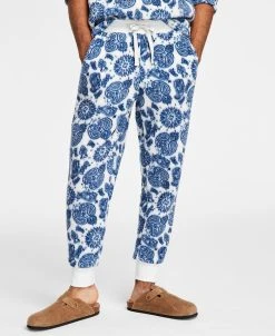 Sun + Stone Men's Regular-Fit Paisley Bandana-Print Fleece Joggers, Created For Macy's